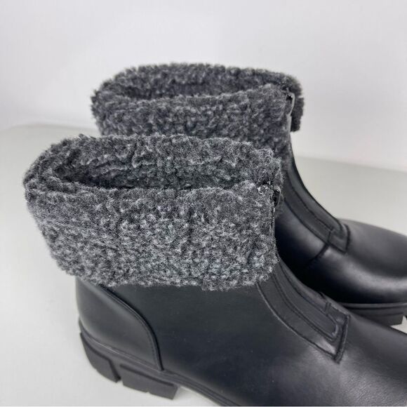 NEW Blondo Plaka Black Leather Winter Boots Lug Sole Waterproof Women's Size 8.5 - Picture 5 of 13